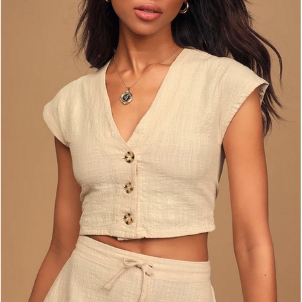 Beige Crop Top